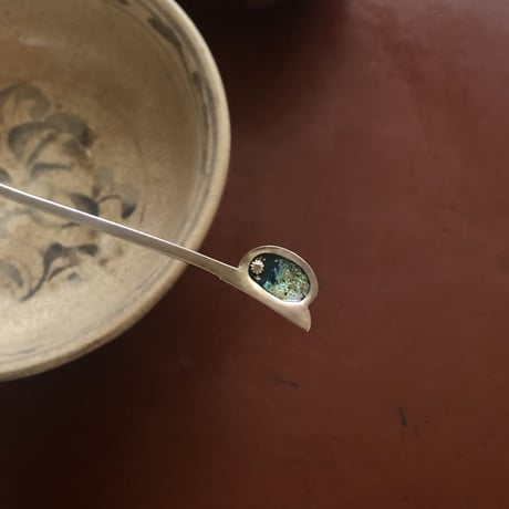 南鐐古代ガラス茶杓