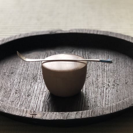古代ガラス蓮弁茶杓