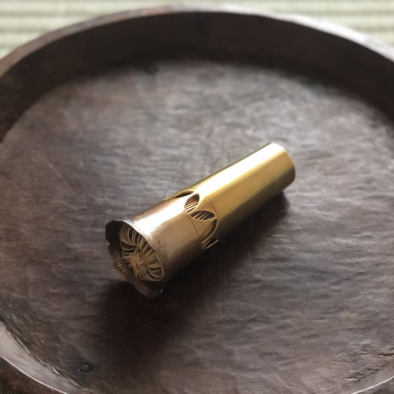 銅茶釜 黄銅輪花茶筅筒1 | metal smith Yukari Ohara