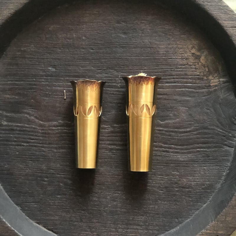 黄銅輪花茶筅筒 【大•茶筅なし】 | metal smith Yukari Ohara 黄銅輪花茶筅筒 【大•茶筅なし】 | metal smith Yukari Ohara