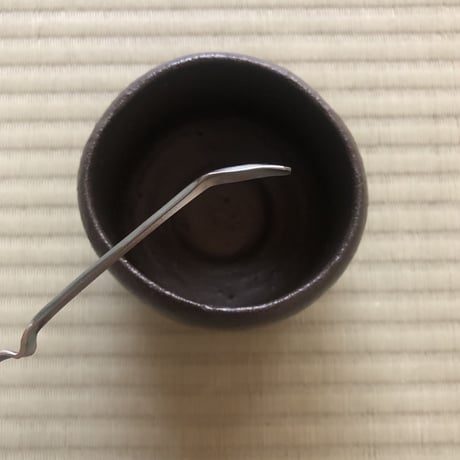 南鐐中節茶杓【二段撓め•いぶし銀③】