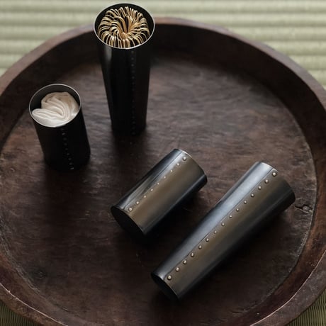 星の茶筅筒【銅黒仕上げ•茶筅付】
