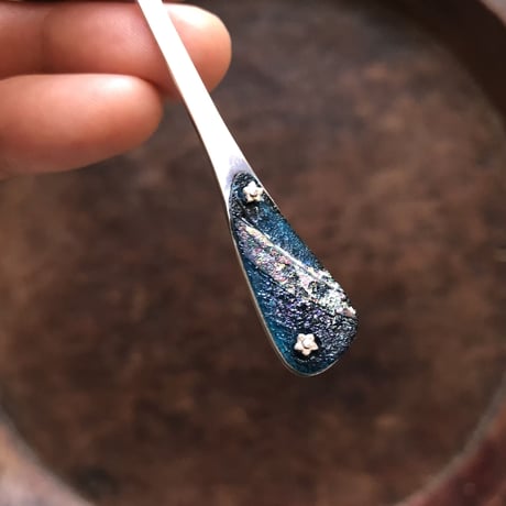 南鐐古代ガラス茶杓【星】