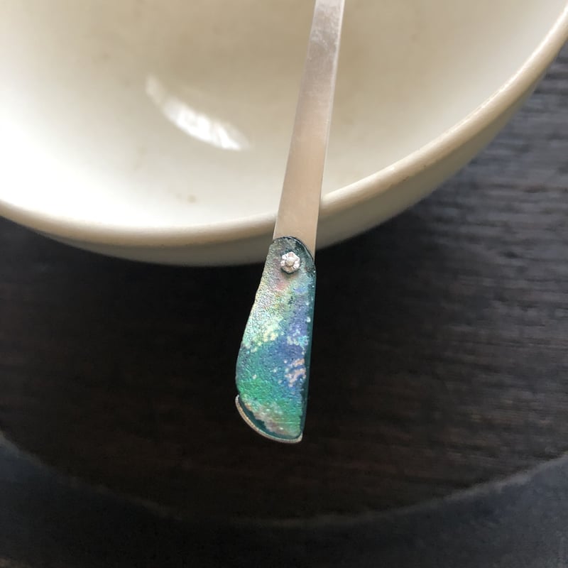 古代硝子  古代ガラス 古代ガラス茶杓 | metal smith Yukari Ohara