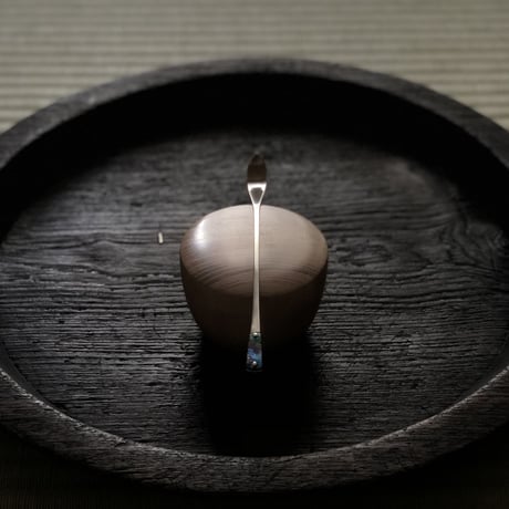 古代ガラス蓮弁茶杓