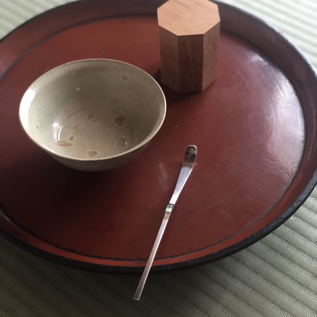 古代ガラス中節茶杓