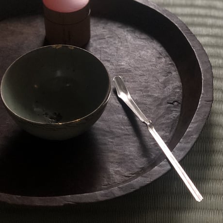 南鐐中節茶杓【白仕上げ⑤】