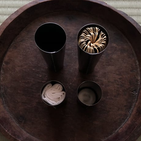 星の茶筅筒【銅黒仕上げ•茶筅付】