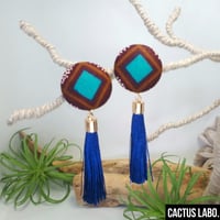 アフリカンプリント　タッセル　ピアス/イヤリング