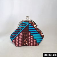 アフリカンプリントのぷっくりがま口