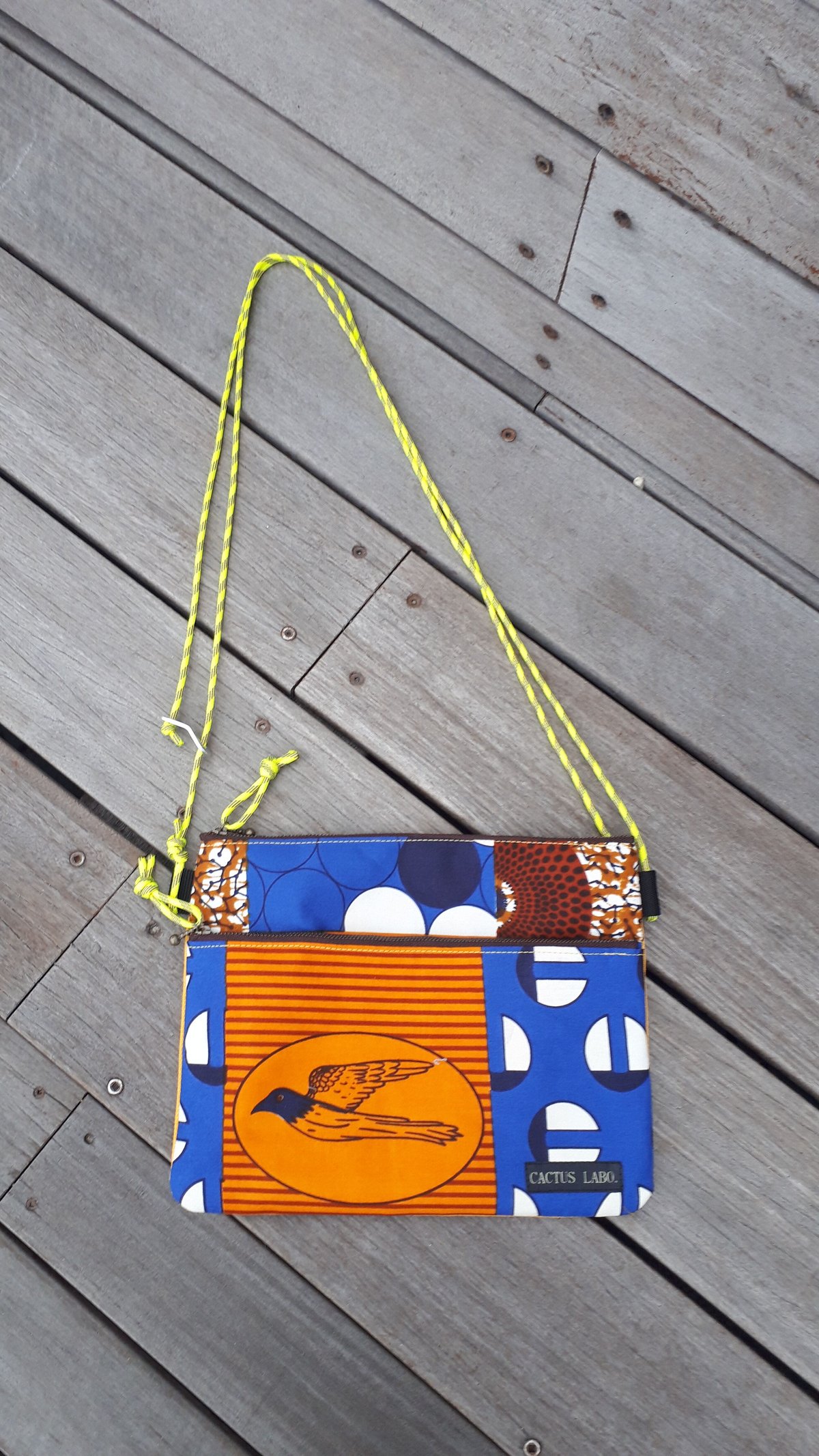 アフリカ布と帆布のサコッシュ | FOR ME