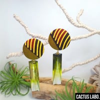 アフリカンプリント　アルコールインクレジン　ピアス/イヤリング
