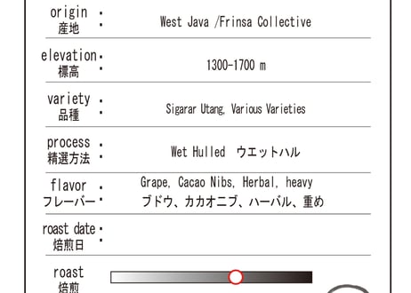 Indonesia Frinsa Collective (Well Hulled) 　インドネシア フリンザ・コレクティブ（ウエット・ハル）