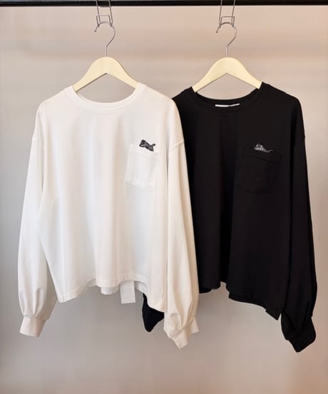 【美品】TRANOI. TORA wide sweat tops 赤　半袖 TRANOI. / トラノイ TORA TEE トラ 虎 ワンポイント 刺繍 Tシャツ