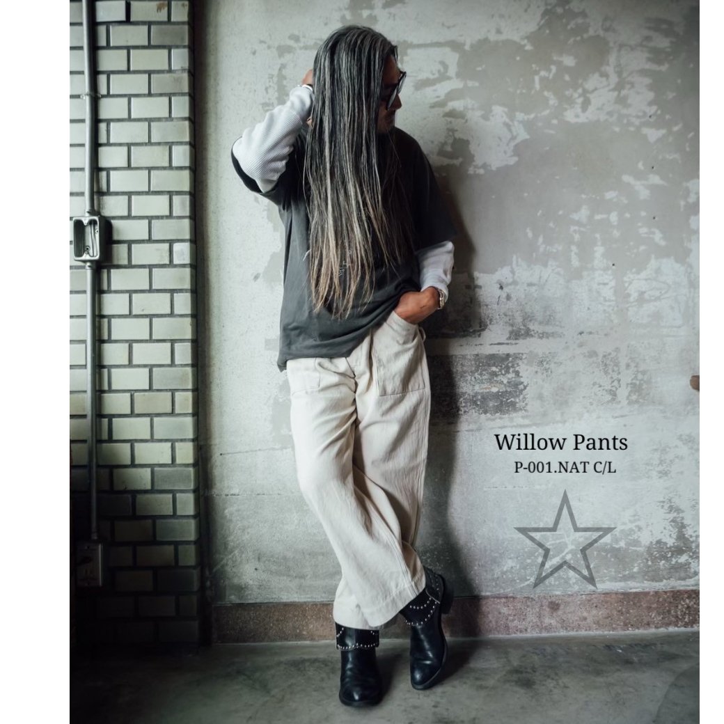 Willow Pants/ウィローパンツP-001 charcoal strip Willow Pants/ウィローパンツ】P-001 charcoal stripe