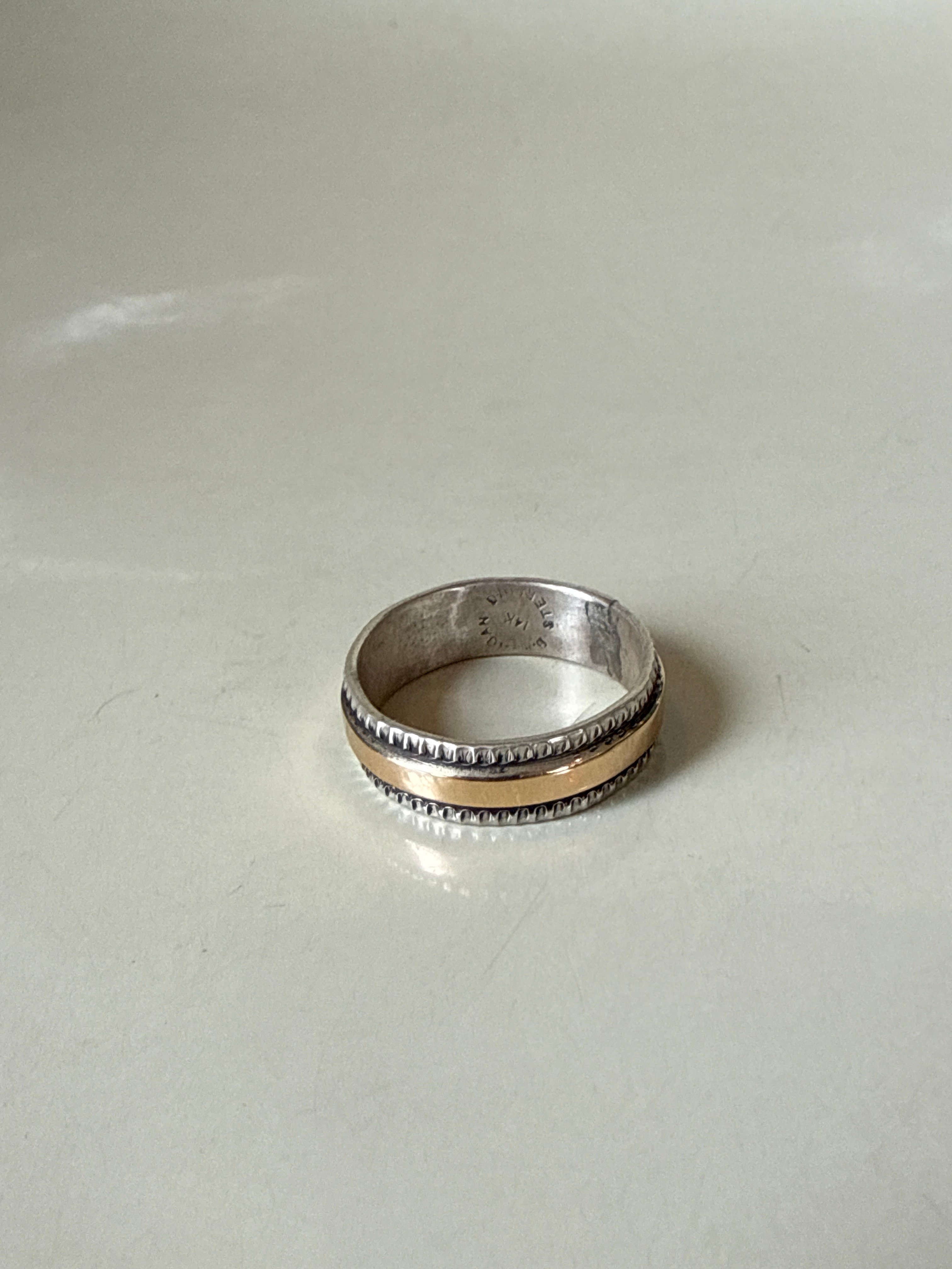 Bruce Morgan 14K シグネチャーリング 24号 Indianjewelry】Navajo 
