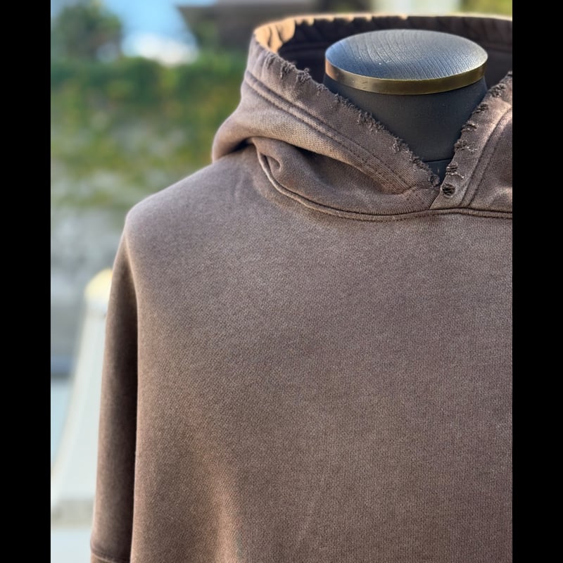 MOOJIMOOJIダメージパーカー Lブラウン MOOJI MOOJI US Oversize Crop