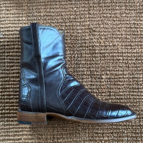 Special vintage【LUCCHESE】CAIMAN LEATHER SIDE ZIP BOOTS　9H