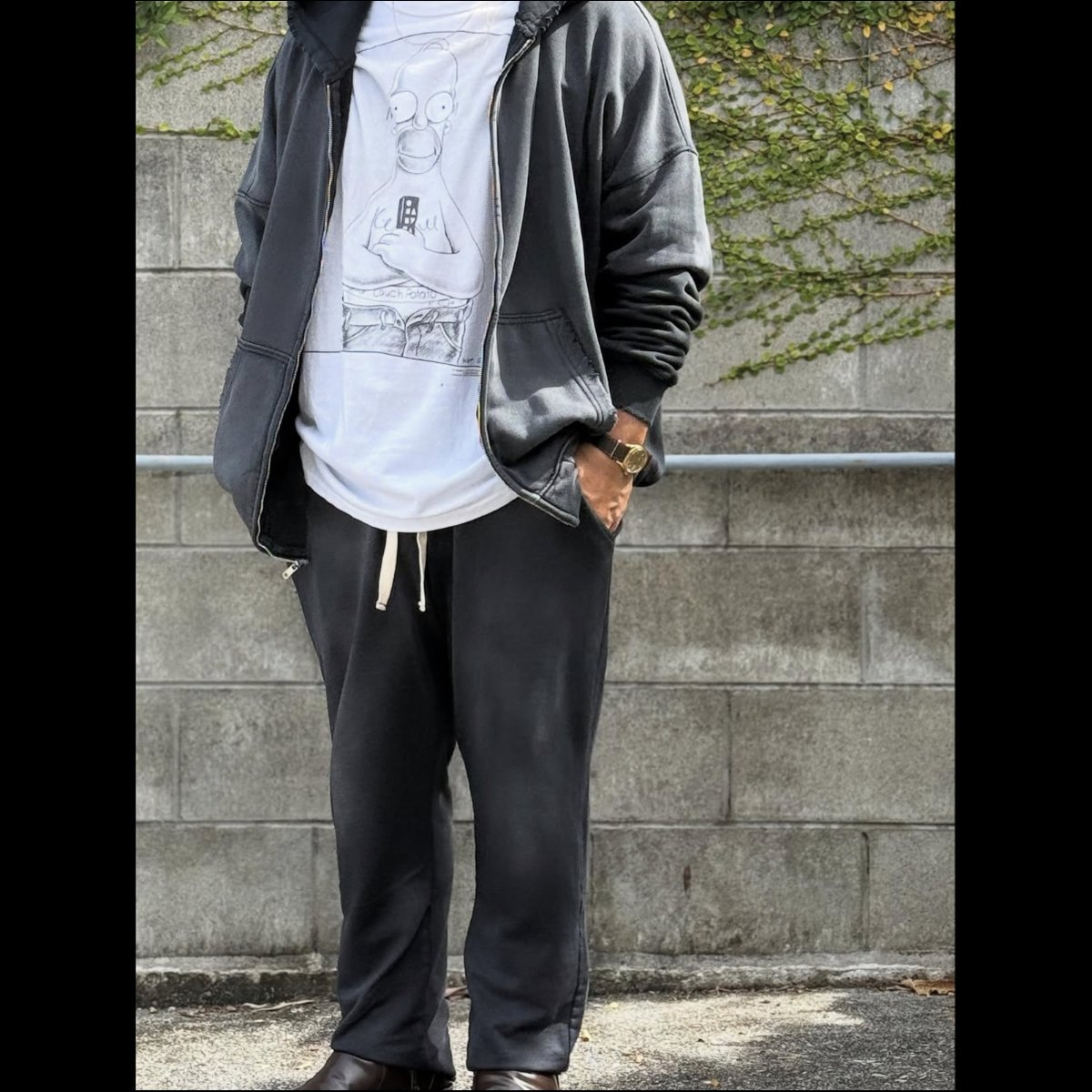 MOOJI MOOJI】CROP SWEAT PANTS AGED〝black〟 | BAK