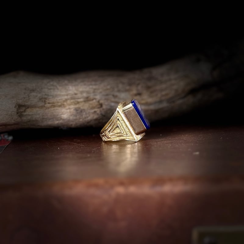 Indianjewelry】Navajo “Al Nez” 14k×lapis lazuli
