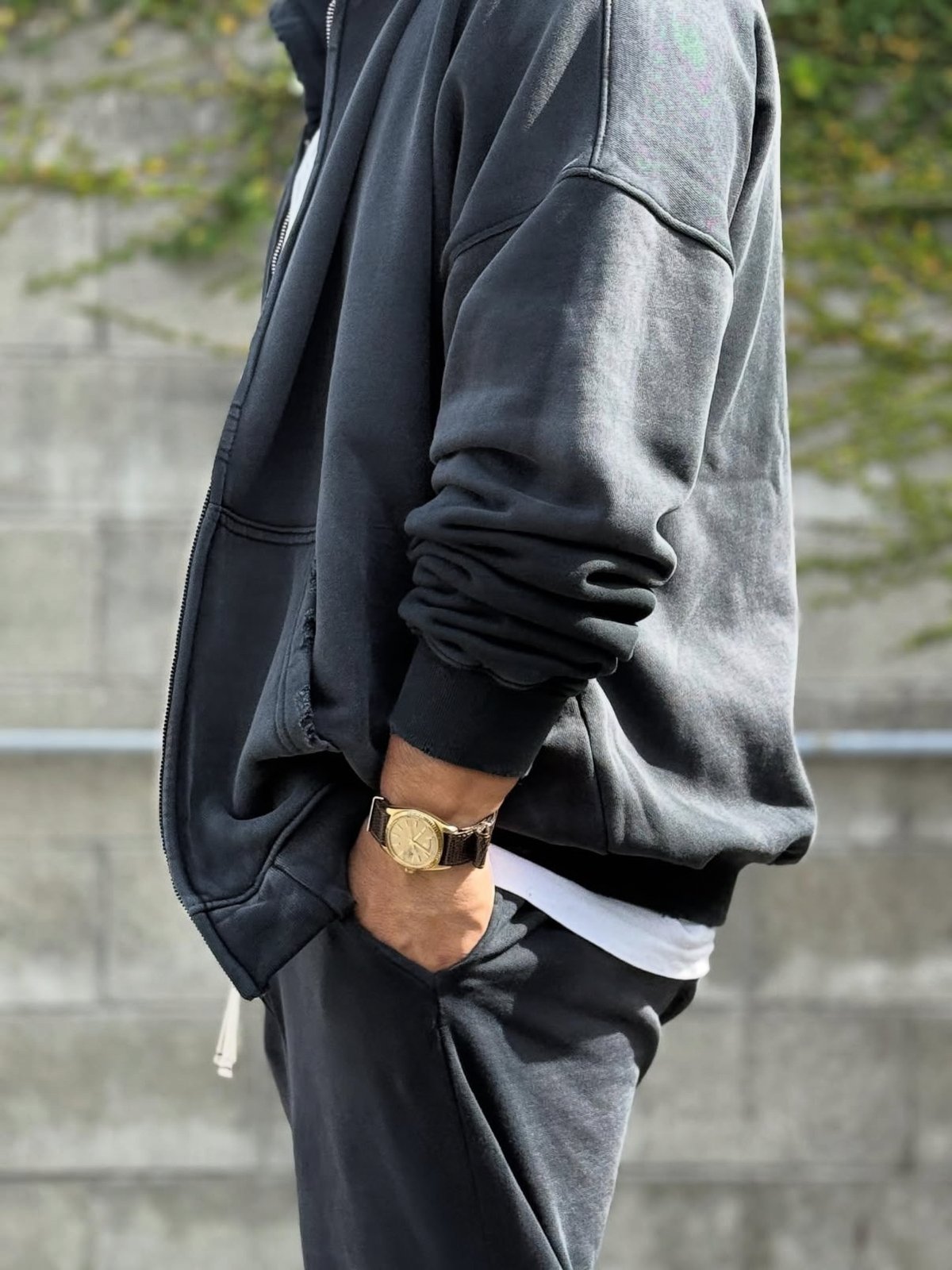 トップス MOOJI MOOJI OVERSIZE ZIP-UP HOODIE AGED MOOJI MOOJI US Oversize Zip Up Hoodie Aged Brow