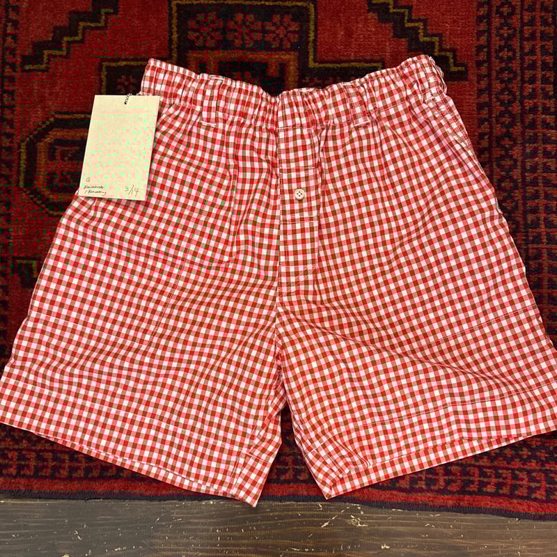 Willowpants】P-007 RED-ギンガムショートパンツ | BAKU STORE