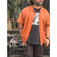 【BIGMIKE】 Rayon open collar shirt