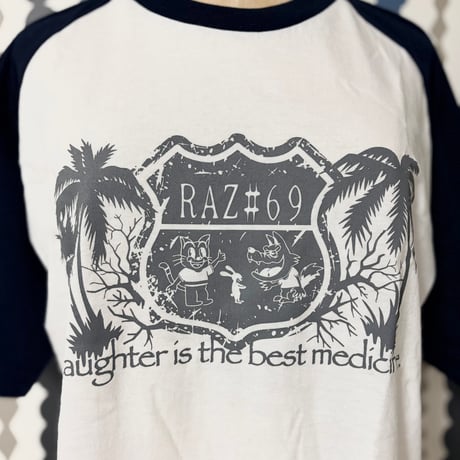ラグランTシャツ　Navy&White