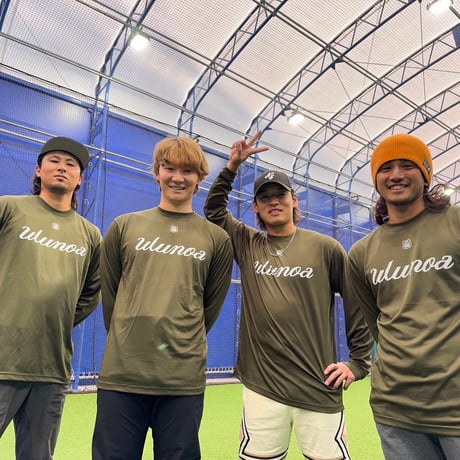 受注生産商品 期間限定 ULUNOABASE | HUG ダブルネーム ロングスリーブTシャツ