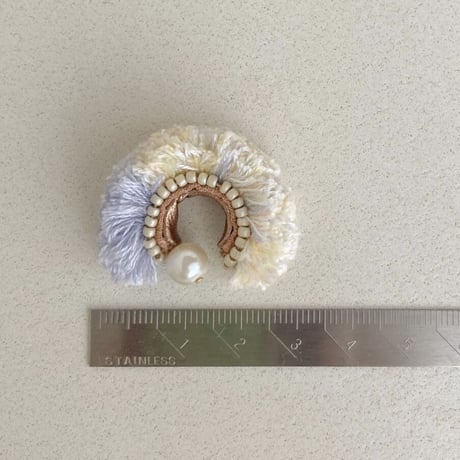 fluffy ear cuff _ lavender×multi color