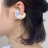 fluffy ear cuff _ lavender×multi color