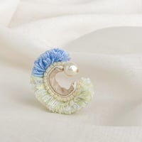 fluffy ear cuff _ blue×multi color