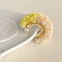 fluffy earcuff / light green×multi color
