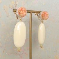 fluffy jewel / retro pink イヤリング