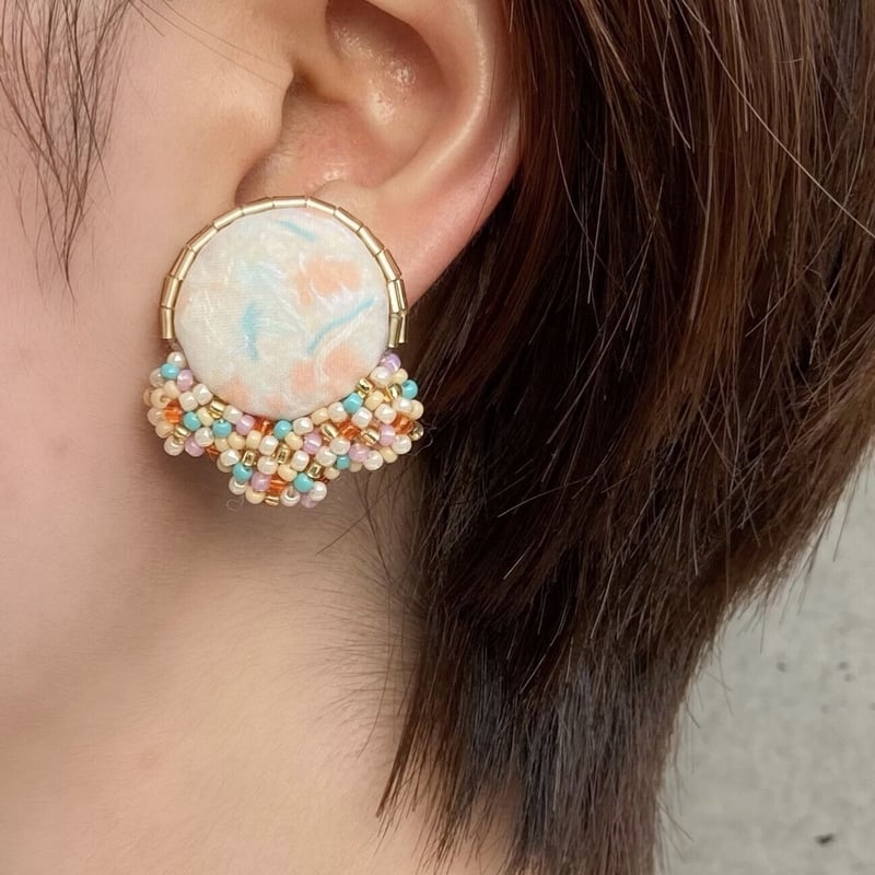 全4色】糸くずを再利用したピアス・イヤリング re:lint -minori