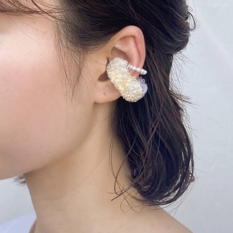 fluffy ear cuff _ lavender×multi color