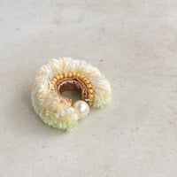 fluffy ear cuff _ light green×multi color