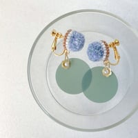 fluffy jewel / lake 刺繍イヤリング