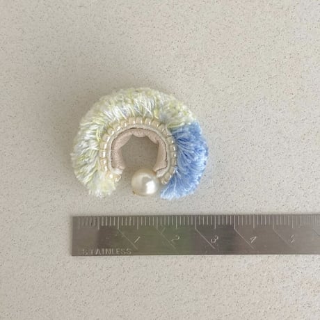 fluffy ear cuff _ blue×multi color