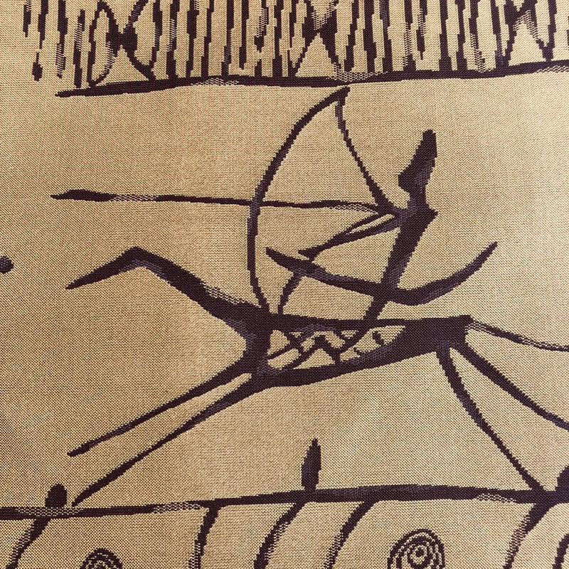 名古屋帯 NO-15 黄土色に狩猟コプト文様 | リサイクルの着物屋 着楽庵