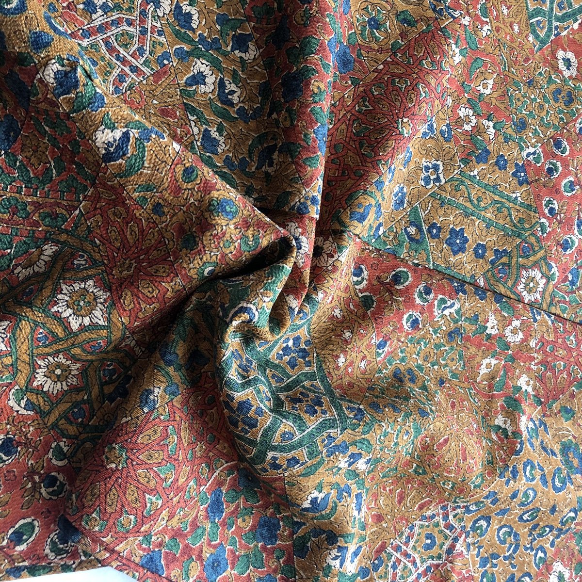 袷小紋 裂取り更紗小紋 NAK-14 | リサイクルの着物屋 着楽庵