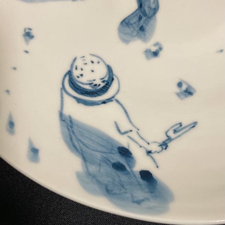 [陶芸作品] 弥次喜多 手描き皿「蒲原」
