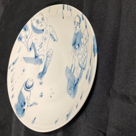 [陶芸作品] 弥次喜多 手描き皿「蒲原」