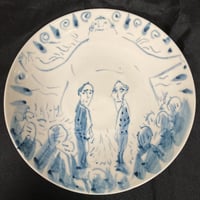 [陶芸作品] 弥次喜多 手描き皿「江尻」