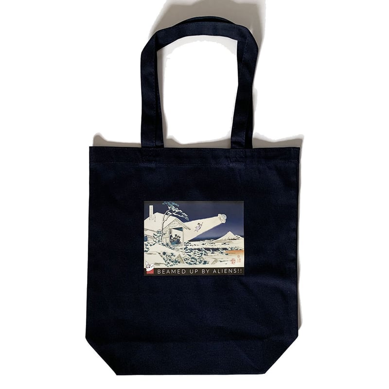 トートバッグ 紺 [UFOにさらわれた!!] | さるハゲ商店