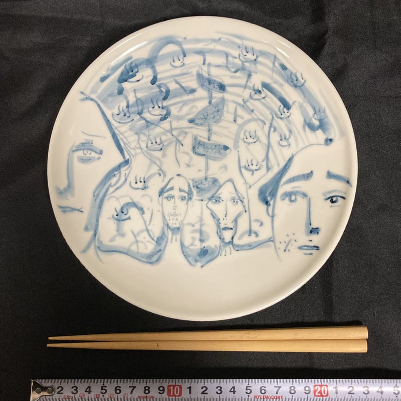 陶芸作品] 弥次喜多 手描き皿「箱根」 | さるハゲ商店