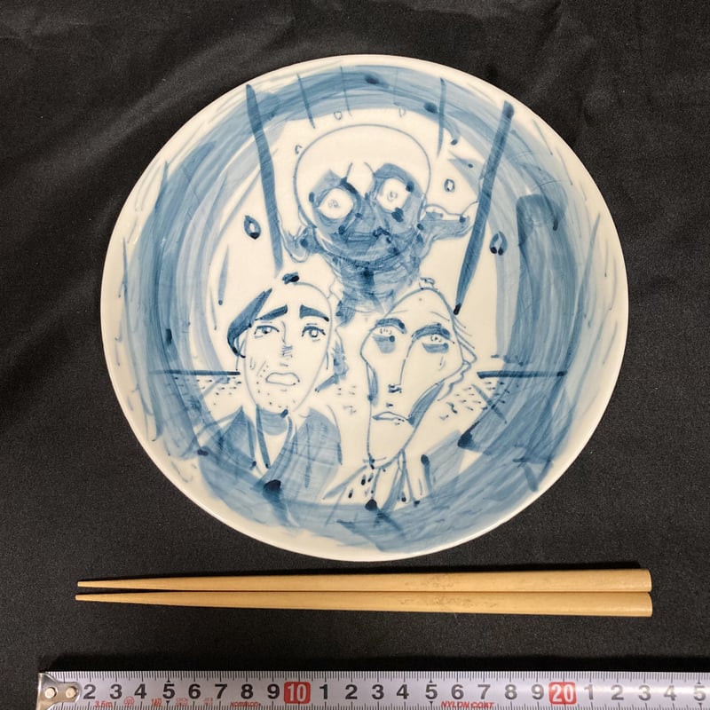 陶芸作品] 弥次喜多 手描き皿「興津」 | さるハゲ商店