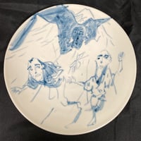 [陶芸作品] 弥次喜多 手描き皿「吉原」