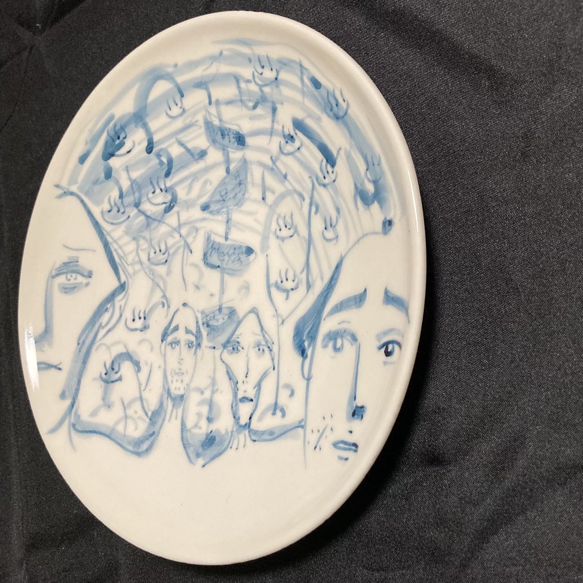 陶芸作品] 弥次喜多 手描き皿「箱根」 | さるハゲ商店