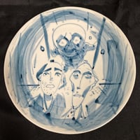 [陶芸作品] 弥次喜多 手描き皿「興津」
